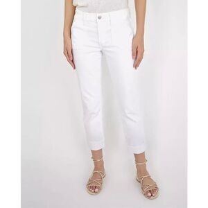 NWT Paige Brigitte Fashion Patch Pocket Crisp White Jeans - Size: 27